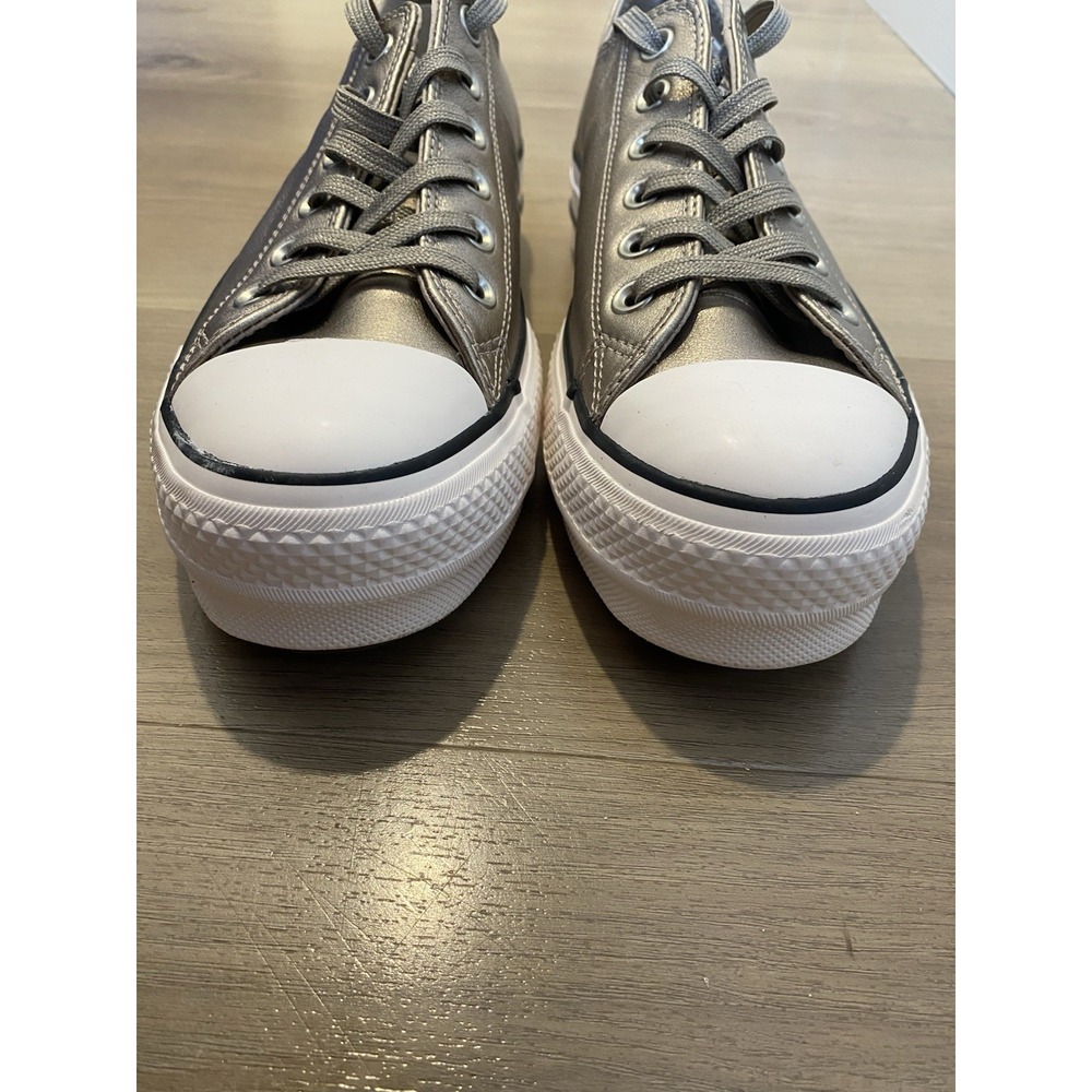 Converse Women's Chuck Taylor All Star Low Top Platform Sneakers Gold Metallic 9 - Picture 7 of 11